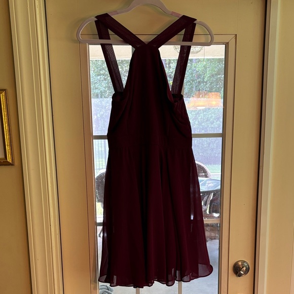 Lulu's Burgundy Midi Dress - Picture 1 of 6